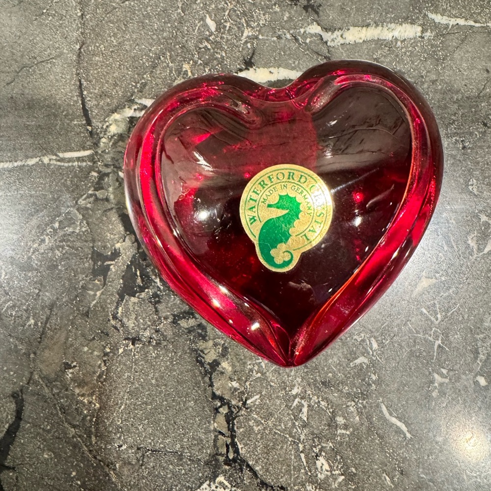Waterford Crystal Siren Red Heart Paperweight